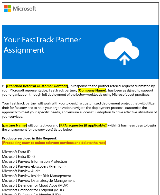 Your FastTrack Partner Assignment