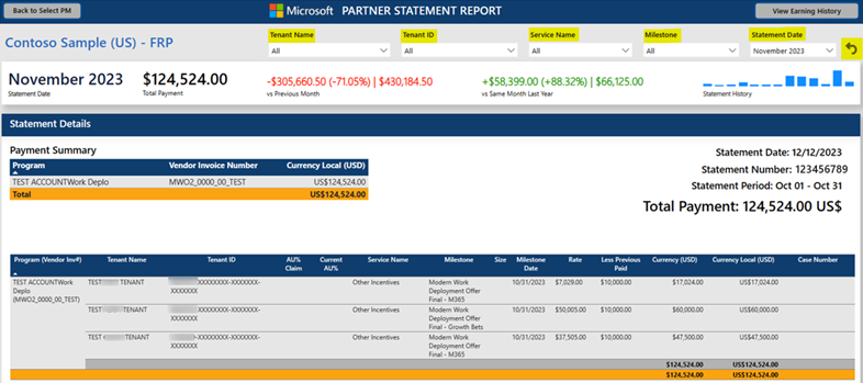 Partner Statement Report