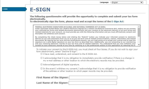 E-Sign form